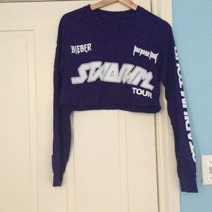 Forever 21 Cropped purple Justin Bieber march